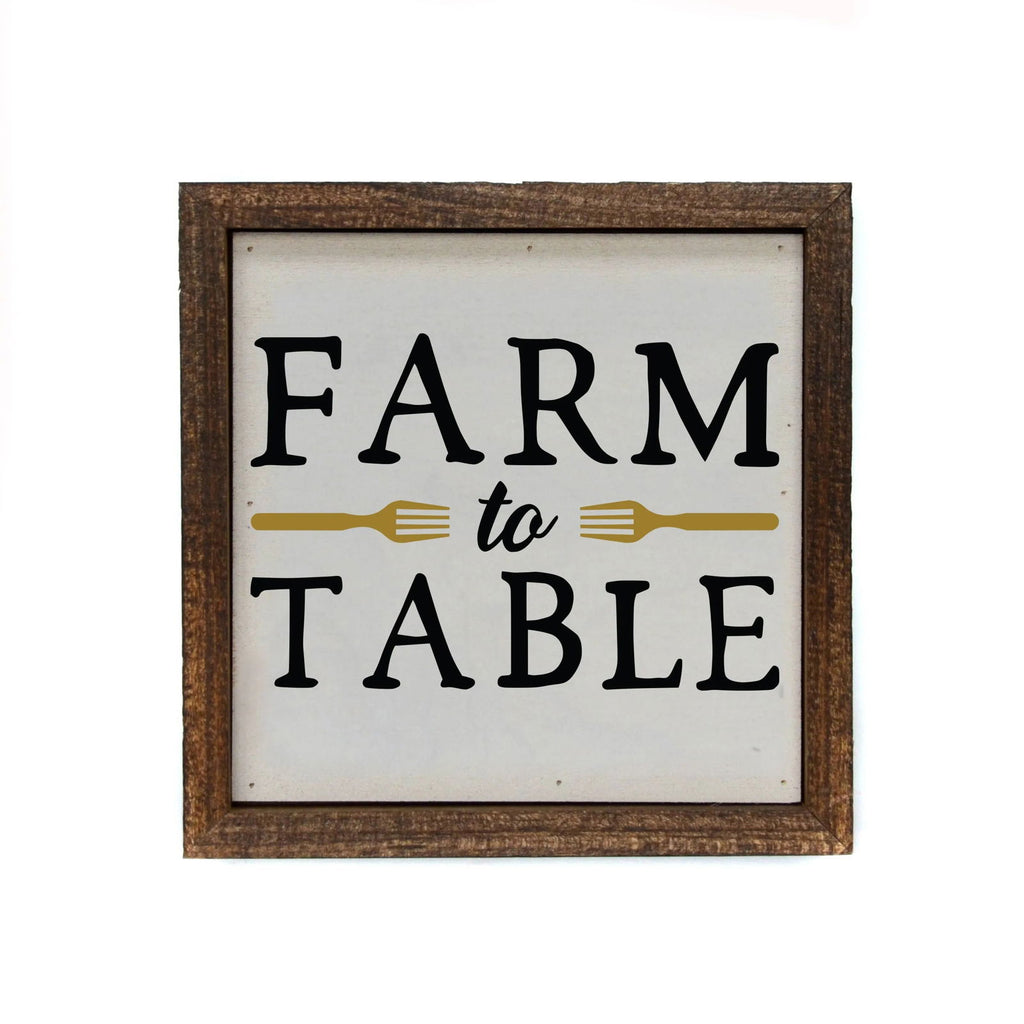 6x6 Farm To Table Sign - Roseabella 
