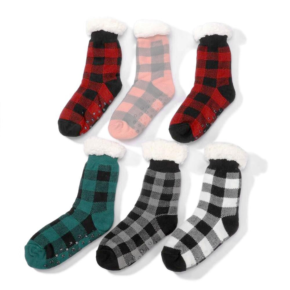 Buffalo Plaid Sherpa Socks