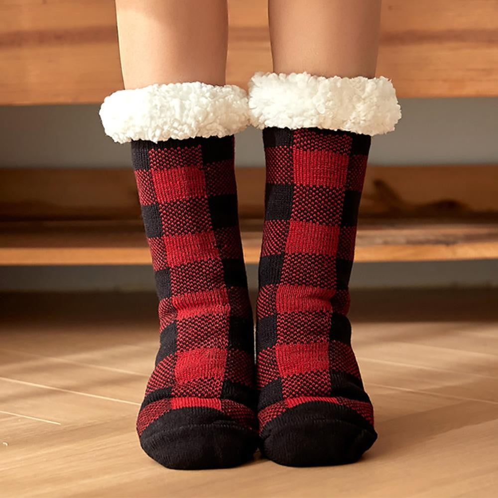 Buffalo Plaid Sherpa Socks