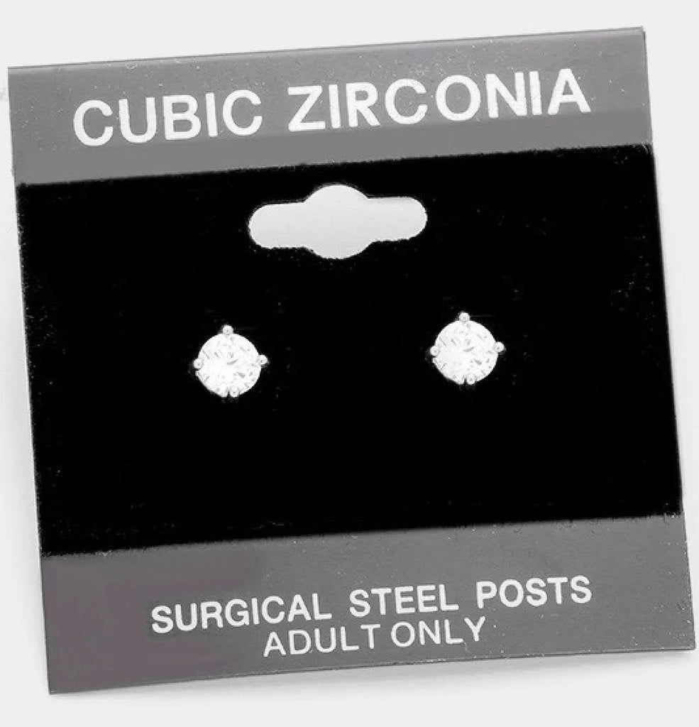 Cubic Zirconia Rhinestone Earrings - Roseabella 