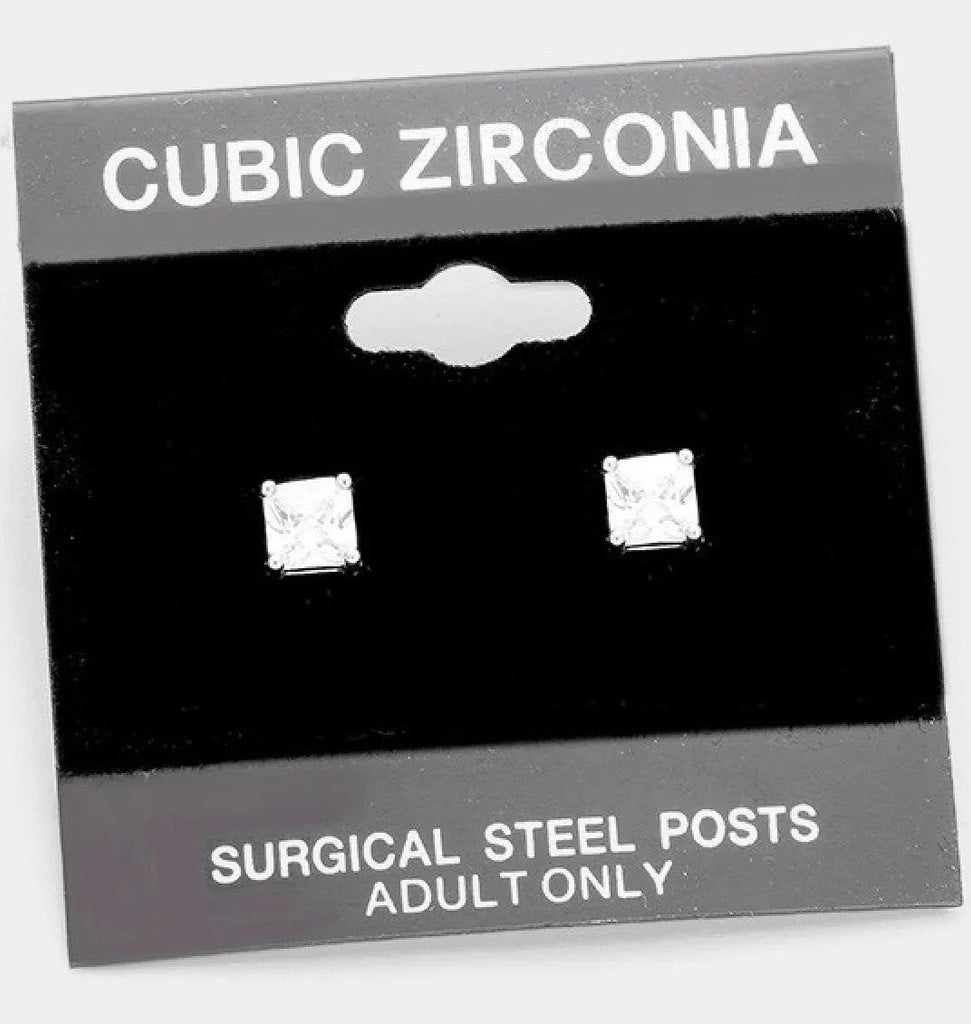 Cubic Zirconia Rhinestone Earrings - Roseabella 