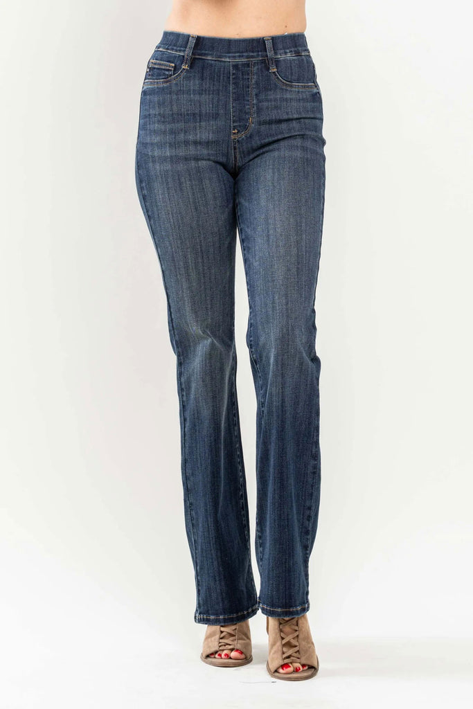 Pull On Slim Bootcut Jeans - Roseabella 