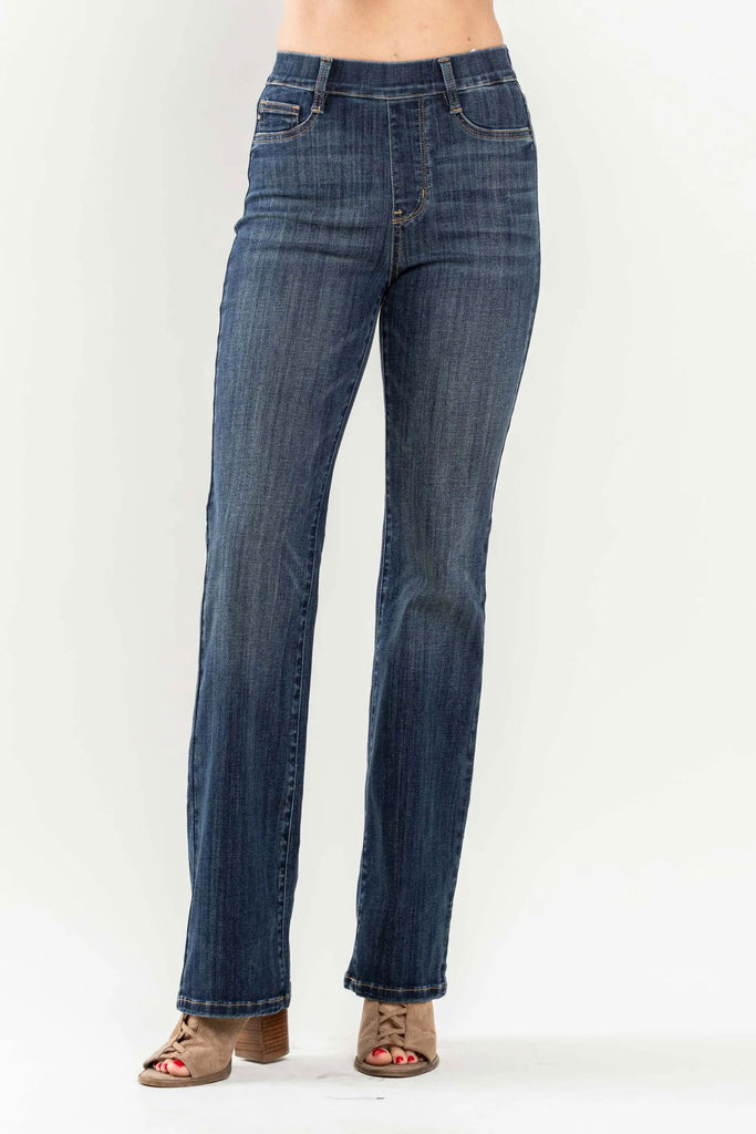 Pull On Slim Bootcut Jeans - Roseabella 