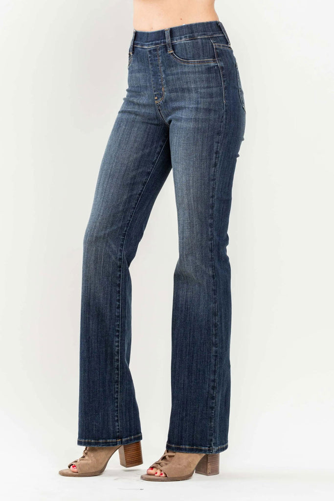 Pull On Slim Bootcut Jeans - Roseabella 