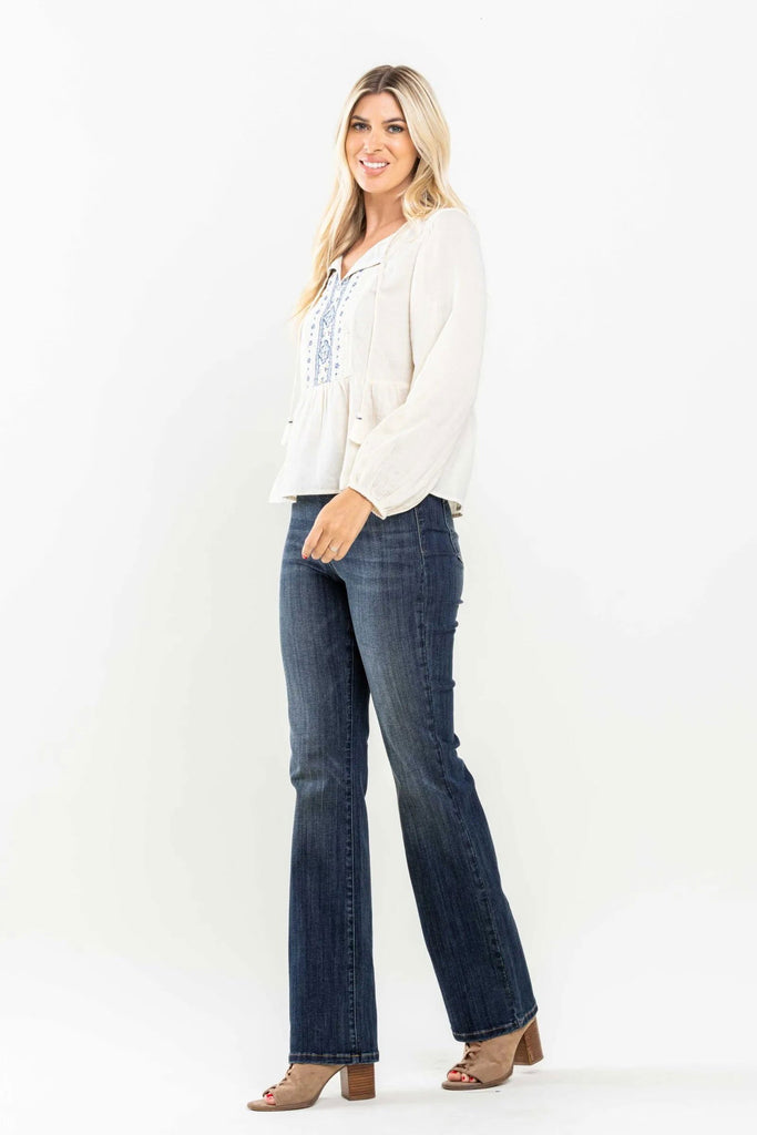 Pull On Slim Bootcut Jeans - Roseabella 