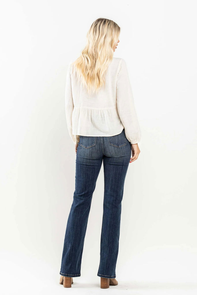 Pull On Slim Bootcut Jeans - Roseabella 