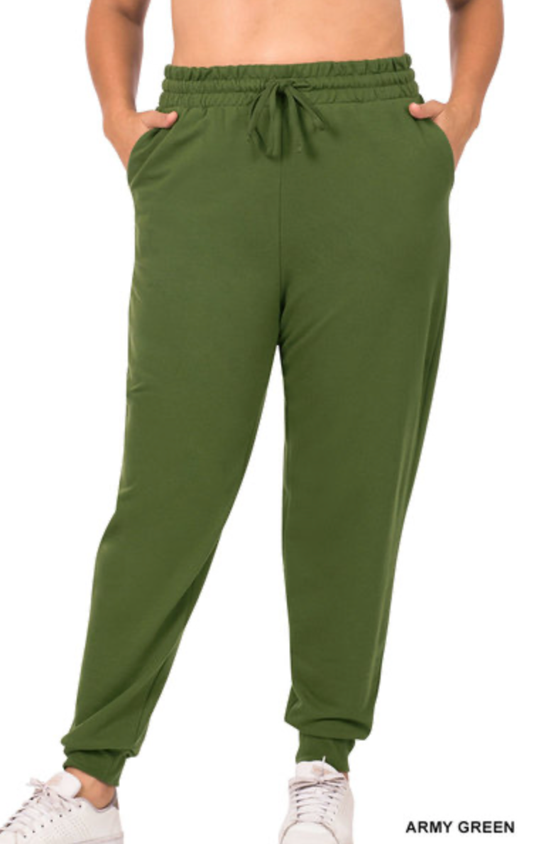 PLUS ONLY Army Green Sweatpants