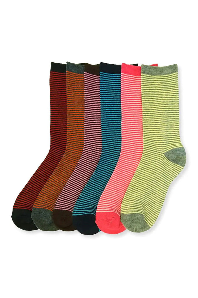 Stripe Crew Socks - Roseabella 