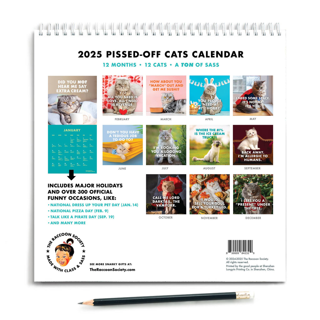 Pissed Off Cats - 2025 Calendar