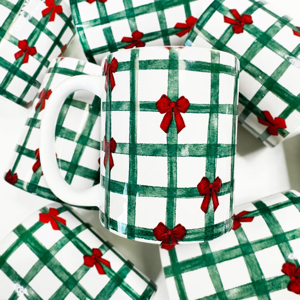 Christmas Plaid Bows Mug